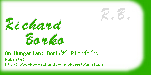 richard borko business card